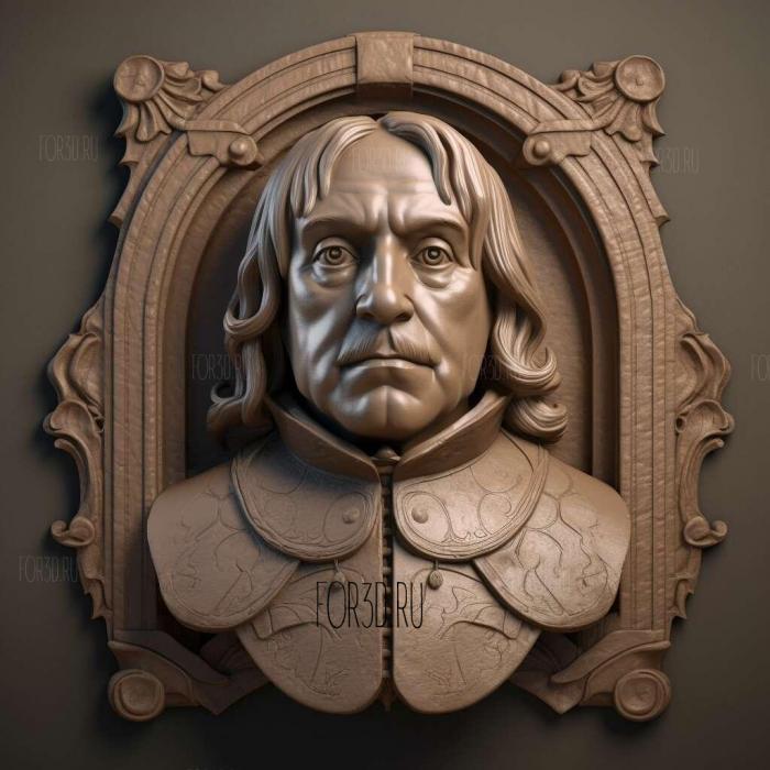 Oliver Cromwell 2 stl model for CNC